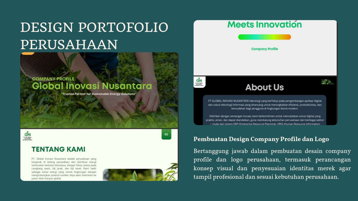 Company profile design sample from the portfolio