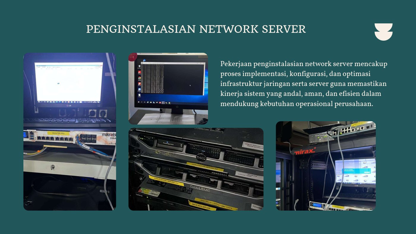 Network and server installation work shown in the portfolio